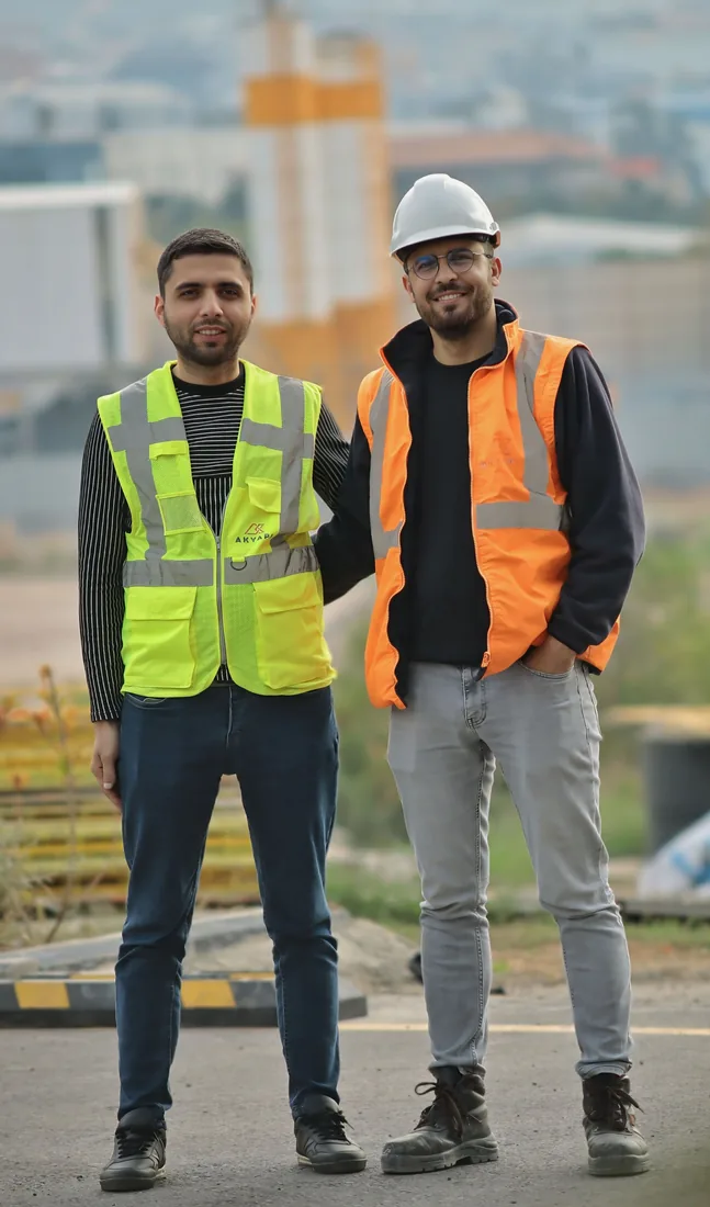 Construction professionals on site